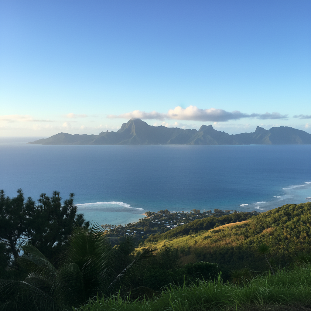 Vue sur Moorea depuis la Villa Paradise Tahiti