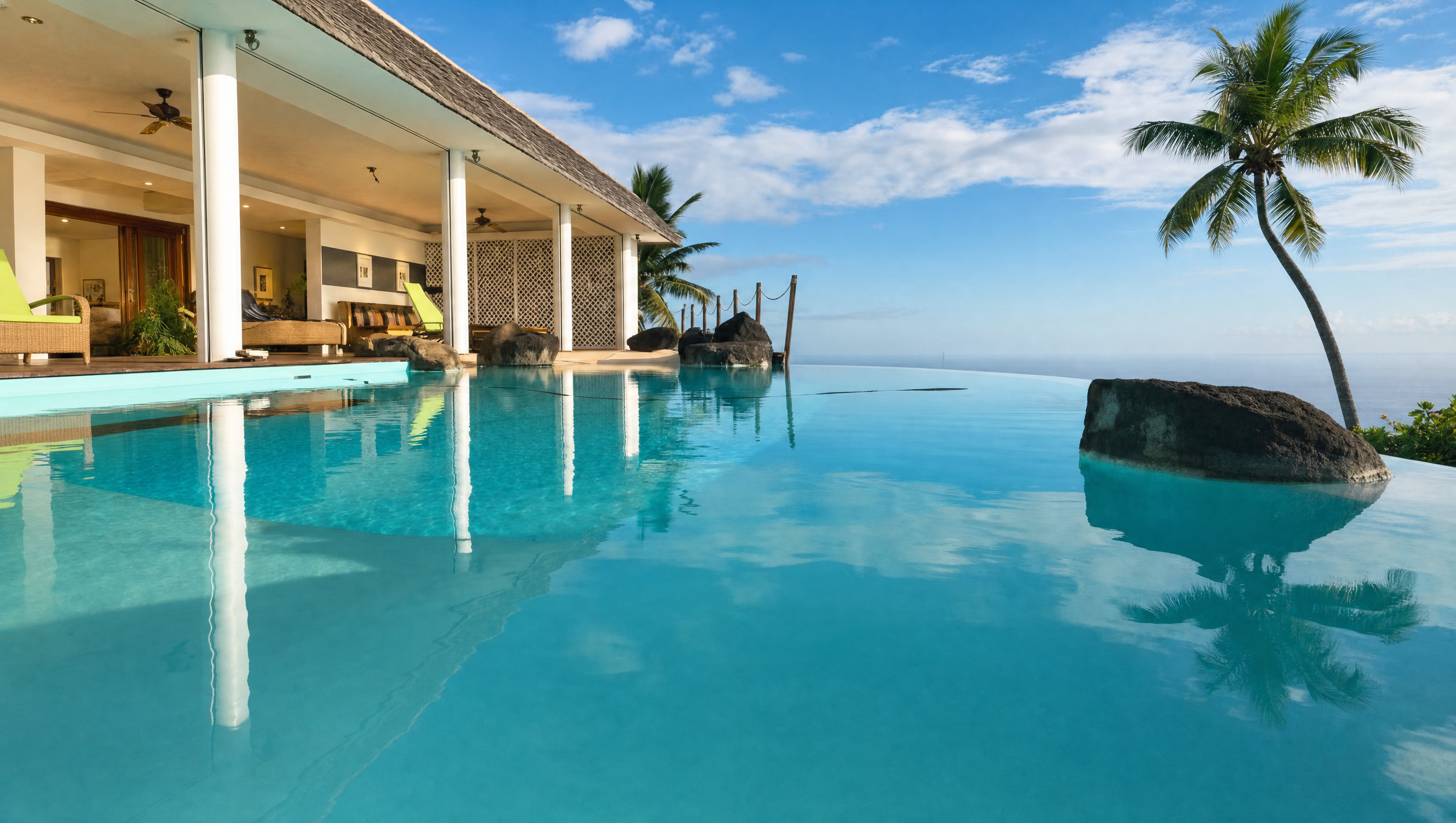 Villa Paradise Tahiti — infinity pool overlooking the lagoon